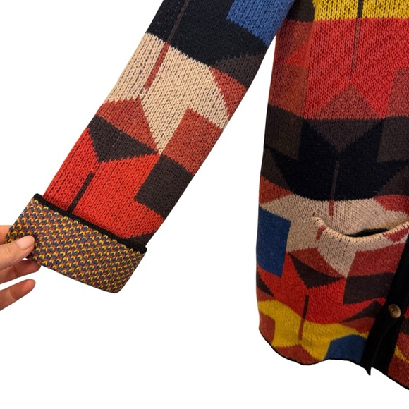 Anthropologie Sparrow Lonestar Navajo Lambswool Cardigan sz S - Picture 2 of 11